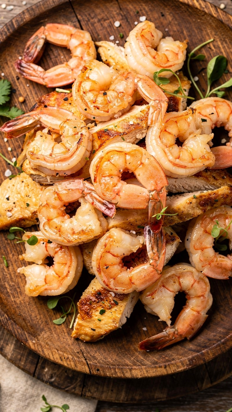 Creamy Shrimp and Chicken Skillet with Spinach