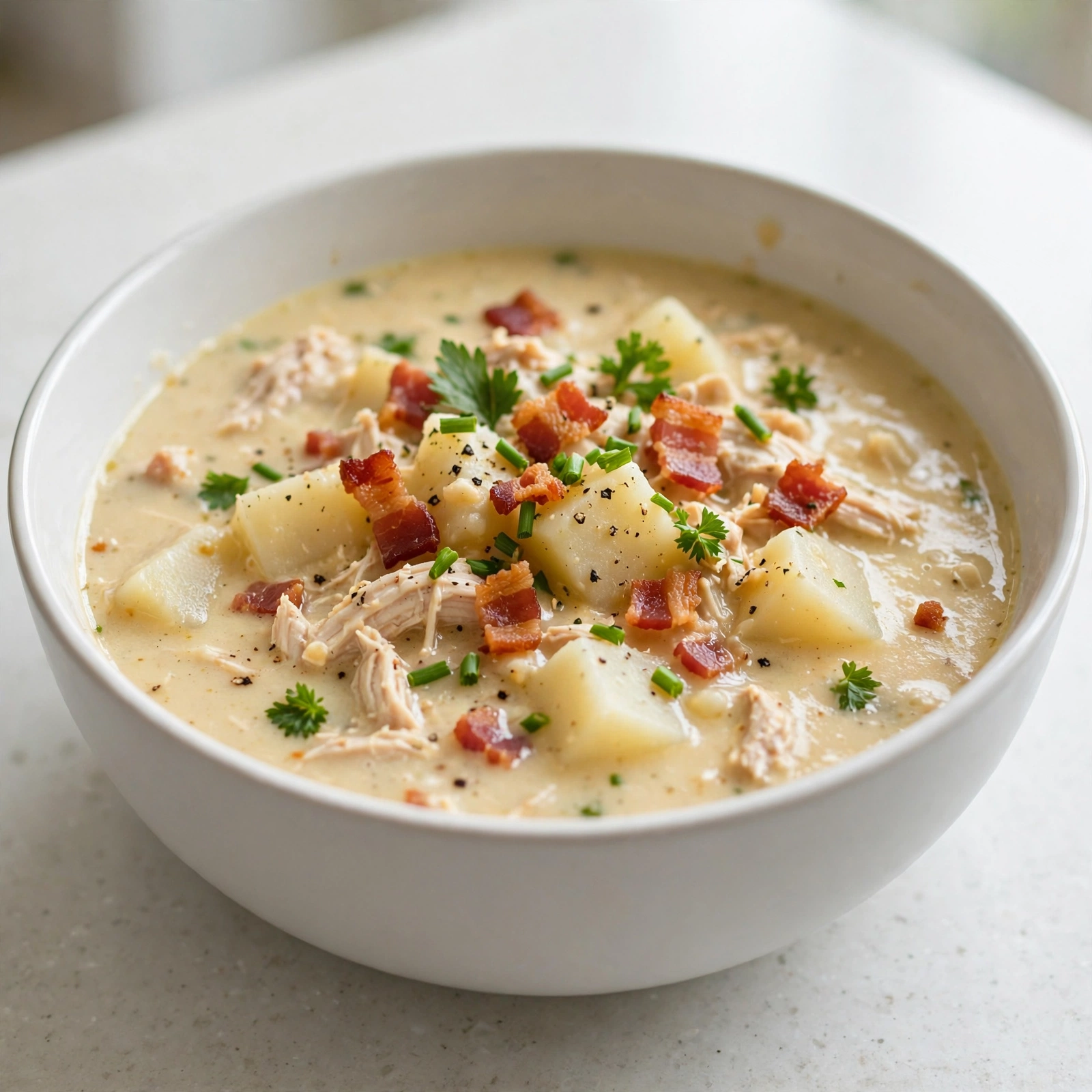 Creamy Chicken Potato Soup with Bacon