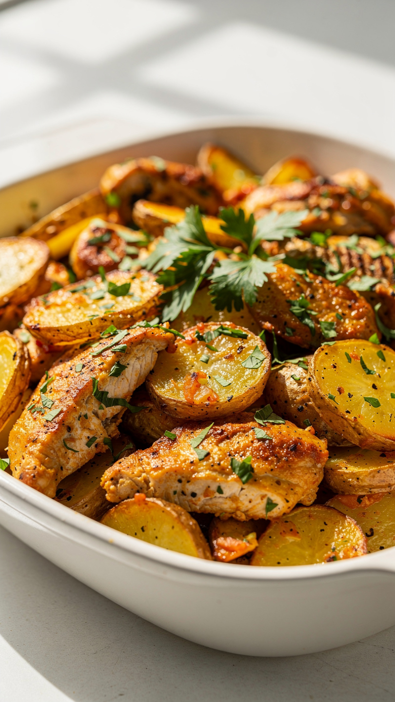 Loaded BBQ Chicken and Potato Casserole