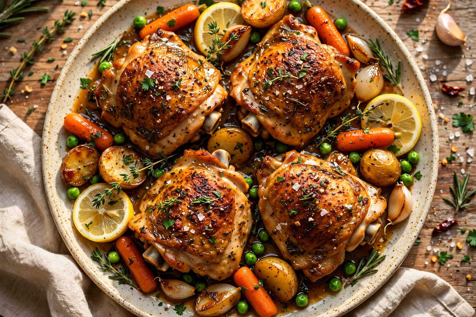Rustic Slow Cooker Chicken Thighs