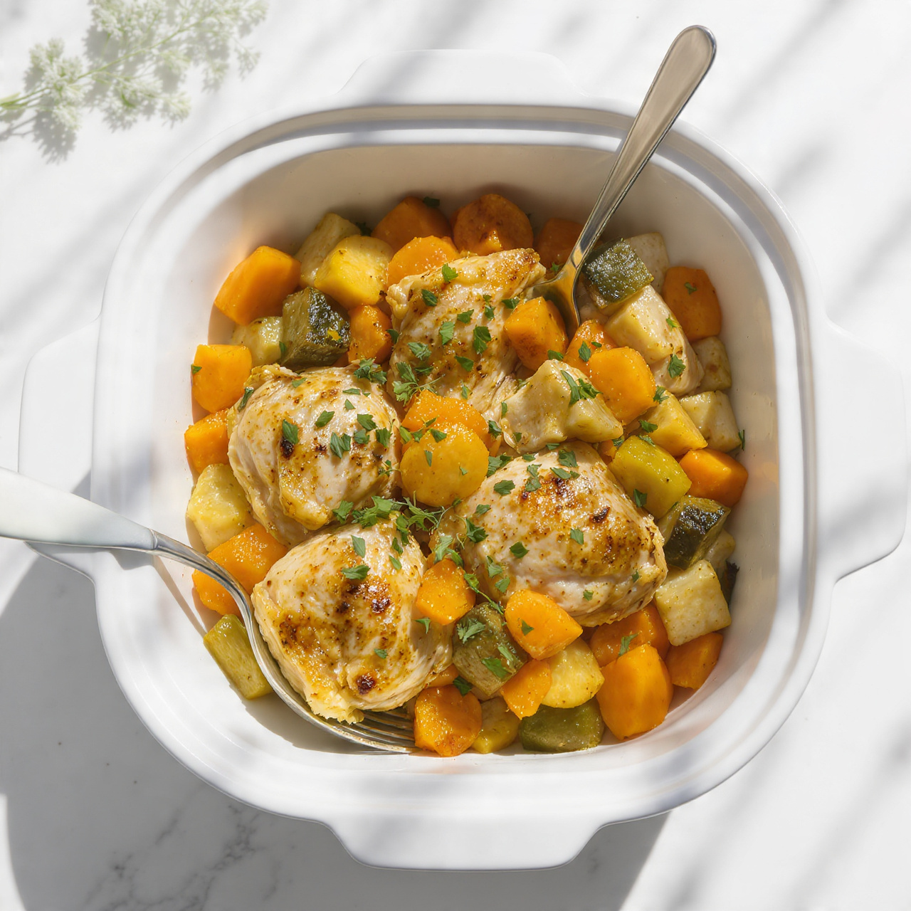 Slow Cooker Roast Chicken and Vegetables