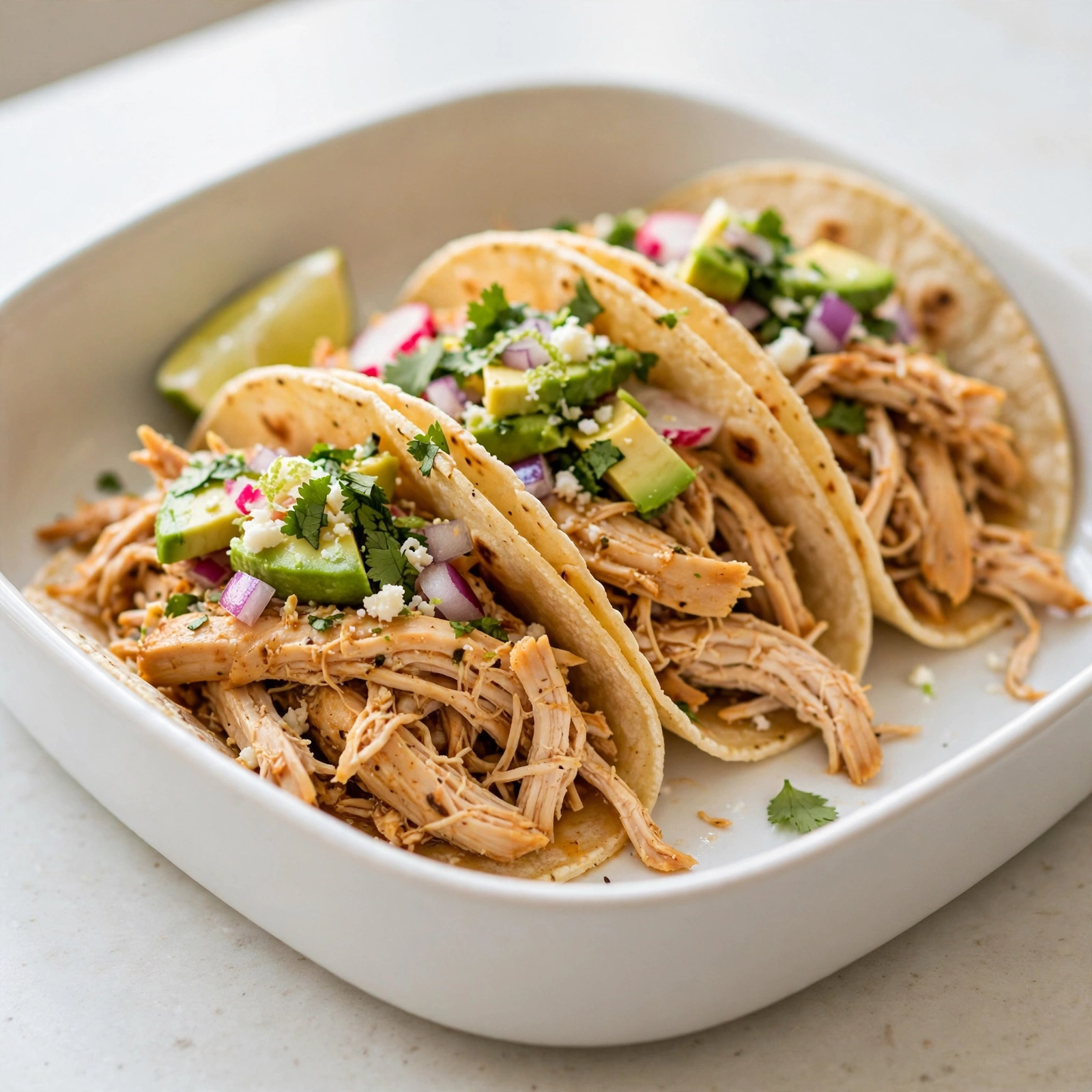 Slow Cooker Shredded Chicken Tacos